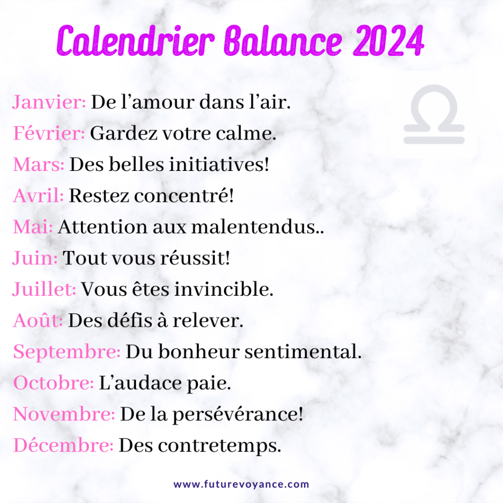 calendrier horoscope balance 2024